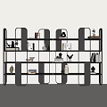 Italian Bookshelf Light Luxury Bookshelf Simple Wrought Iron Partition 3d model