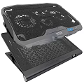 Black Laptop Cooling Pad With Multiple Fans And Honeycomb Heat Dissipation Design