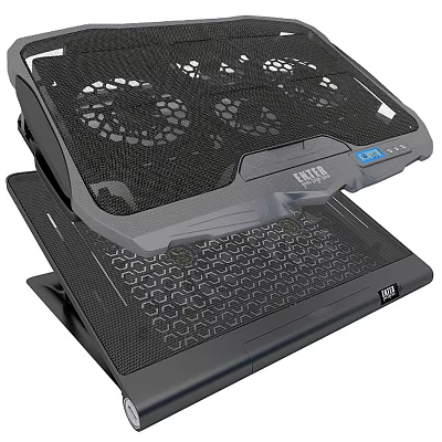 Black Laptop Cooling Pad With Multiple Fans And Honeycomb Heat Dissipation Design 3d model