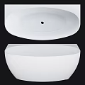 Sleek Modern White Round Bathtub Featuring Smooth Surface And Clean Lines 3d model