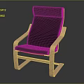 Modern Leisure Chair With Black Fabric Cushion Backrest Armrests And Wooden Frame