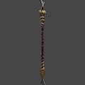 Ornate Snake Shaped Weapon Staff With Gold Purple Coiled Spiral And Metallic Texture