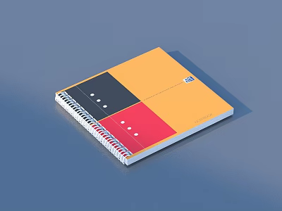 Vibrant Yellow Black Red Spiral Bound Notebook With Colorful Cover Design And Sturdy Coil 3d model