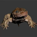 Realistic Brown Salamander With Detailed Skin Texture And Limbs On Dark Background