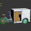 Electric Cargo Bike Equipped With White Box Holding Cardboard Packages By Road