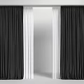Modern Black and White Curtains with Elegant Soft Fabric for Interior Room Decor