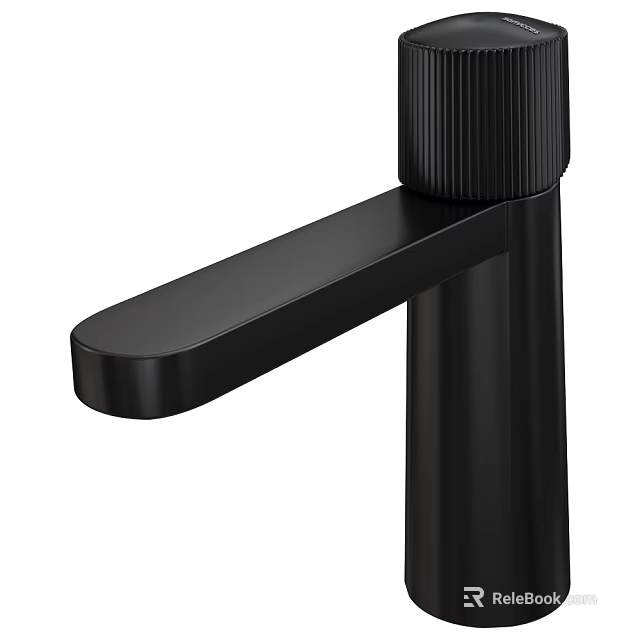 Sleek Black Modern Faucet With Single Handle Design For Bathroom Use 3d model 