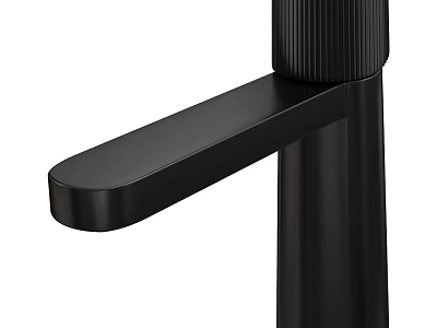 Sleek Black Modern Faucet With Single Handle Design For Bathroom Use 3d model
