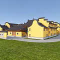 Ancient Chinese Architecture With Yellow Walls Black Roofs And Courtyard Layout