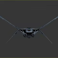 Detailed Cosmic Starfighter Model With Angular Wings And Metallic Structure