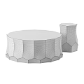 Modern White Geometric Design Coffee Table Set With Stylish Unique Shapes 3d model