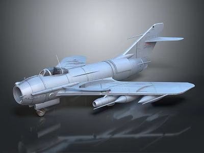 Detailed Silver Fighter Airplane Model With Cockpit Wings And Tail Design 3d model
