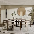 Quiet table and chair combination 3d model