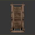 Handcrafted Wooden Carved Leisure Chair With Ornate Vintage Structure Design Accent