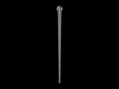 Long Silver Weapon With Rounded Top And Spiral Pattern Structure 3d model