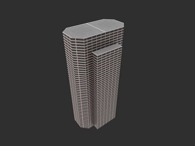 Modern Urban High Rise Building Complex With Connected Glass Facade Design 3d model