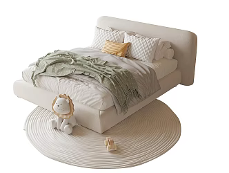 Modern Children's Bed Children's Carpet 3d model