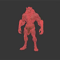 Muscular Furry Werewolf Mythical Creature Standing With Fierce Expression And Tattered Loincloth