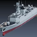 054 frigate destroyer warship 3d model