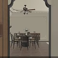 Warm Retro Integrated Living And Dining Room With Comfortable Furniture And Bright Natural Lighting