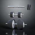 Fitness Equipment Collection Including Dumbbells Barbell And Weight Plates For Gym Workout