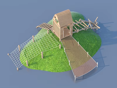 Children's equipment amusement facilities kindergarten slide 3d model