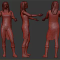 Woman Wearing Pink Top Black Leggings Beige Cardigan And Brown Boots In Different Angles