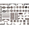Chinese-style lattice window flower combination hollow window flower garden landscape wall window flower carved antique hollow flower window pane ancient door and window Chinese-style waist flower waist line 3d model