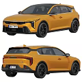 Yellow Modern Crossover Car Exterior With Black Wheels And Sleek Design
