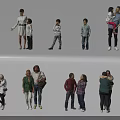 Diverse Group Of People Including Families And Friends In Various Interacting Poses