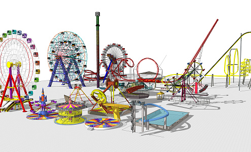 Modern amusement equipment large amusement facilities 3d model