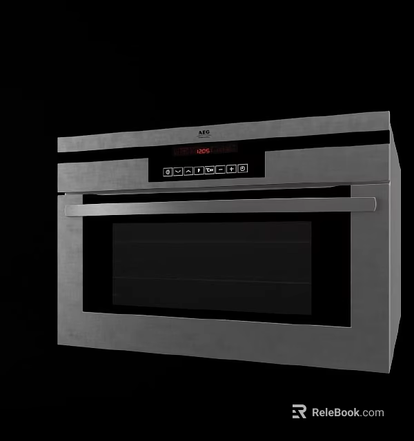 Stainless Steel BOSCH Kitchen Oven With Digital Display And Control Panel 3d model 