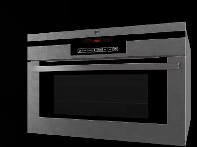 Stainless Steel BOSCH Kitchen Oven With Digital Display And Control Panel 3d model