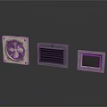 Industrial Metal Ventilation Components With Fan Grille Louvered Vent And Mesh Panel
