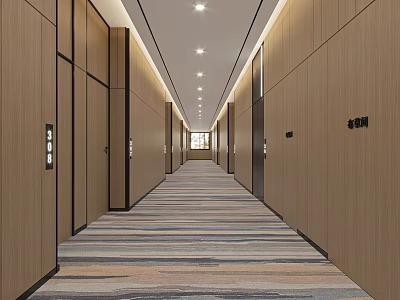 Hotel aisle corridor simple 3d model