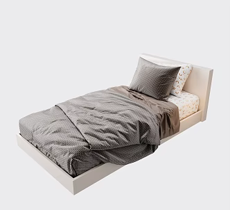 Bed Single Bedroom Bed 3d model