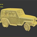 Vintage Green Jeep Wrangler With Worn Exterior And Broken Windows