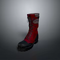 Stylish red and black lace up boots with durable thick sole for daily wear