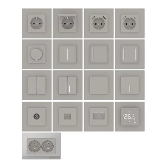 Modern minimalist switch panel 3d model