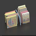 Colorful Sticky Notes Neatly Stacked With Various Colors And Creative Designs