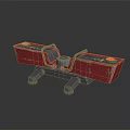 Red Vintage Toy Car With Seat And Wheels On Reflective Surface