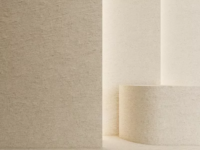 Textured Beige Background Wall Interior Design With Curved Geometric Elements And Minimalist Style 3d model