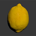 Fresh Yellow Lemon with Smooth Surface on Black Reflective Background 3d model