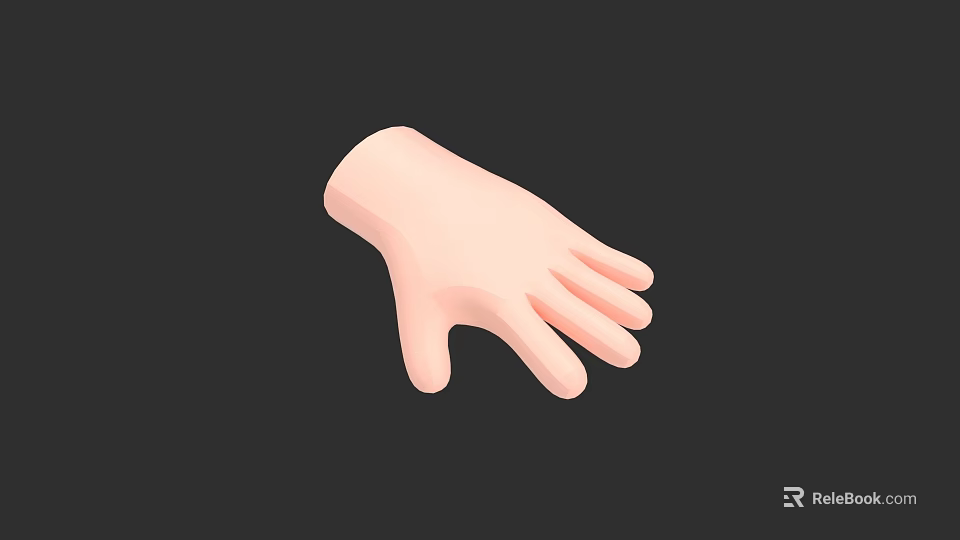 3D Rendered Human Hand Model With Pink Color And Detailed Fingers Structure 3d model 