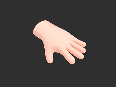 3D Rendered Human Hand Model With Pink Color And Detailed Fingers Structure 3d model