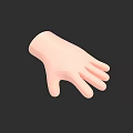 3D Rendered Human Hand Model With Pink Color And Detailed Fingers Structure