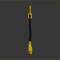 Durable Industrial Lifting Chain With Yellow Top Ring And Four Black Chain Hooks