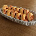 Bread bagellas bread display rattan blue 3d model