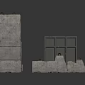 Concrete Traffic Barriers And Roadblocks With Various Shapes And Metal Frames