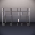 Modern Shelf Unit With Open Multi Tier Geometric Design For Storage And 3d model